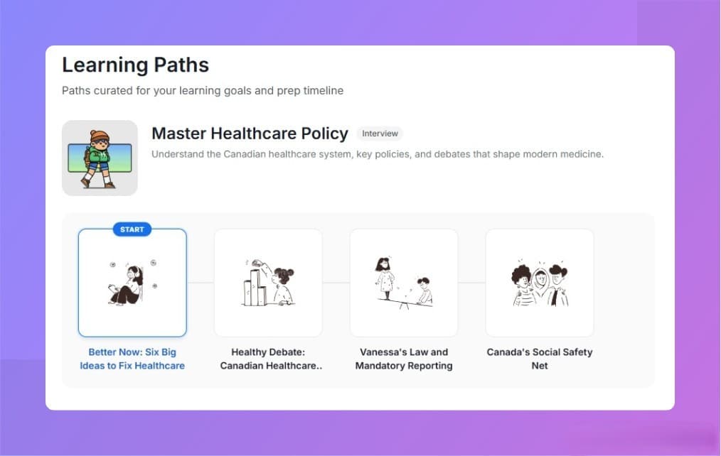 Learning Paths interface